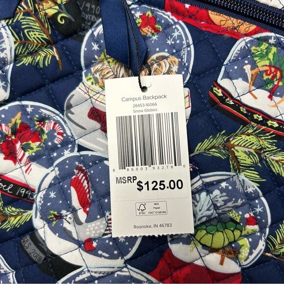 Vera Bradley Campus Backpack Snow Globes NWT - Picture 8 of 8